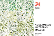 Olive Green Leaves Seamless Pattern, a Pattern Graphic by BrushstrokeArtGB (Thumbnail 2 of 11)