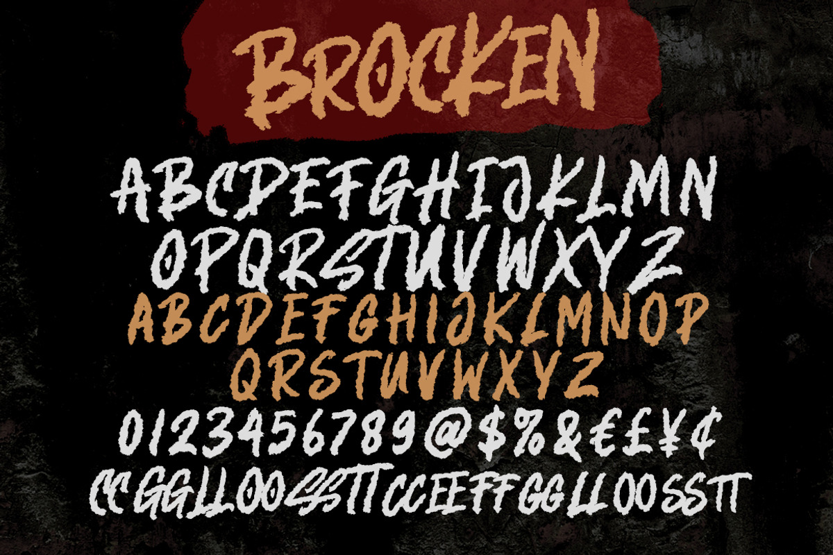 Brocken - Caps Rough Font preview 8