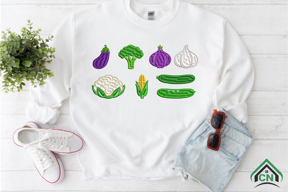 Mini Vegetable Embroidery Designs, an Illustration by Craft Nest (Photo 4 of 6)