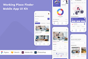 Working Place Finder App UI Kit