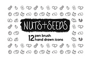 Pen Brush Hand Drawn Nuts&Seeds Set, an Object Graphic by Lillu (Thumbnail 1 of 4)