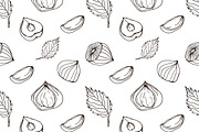 Nuts set + seamless patterns, a Food Illustration by Good Studio (Thumbnail 6 of 8)