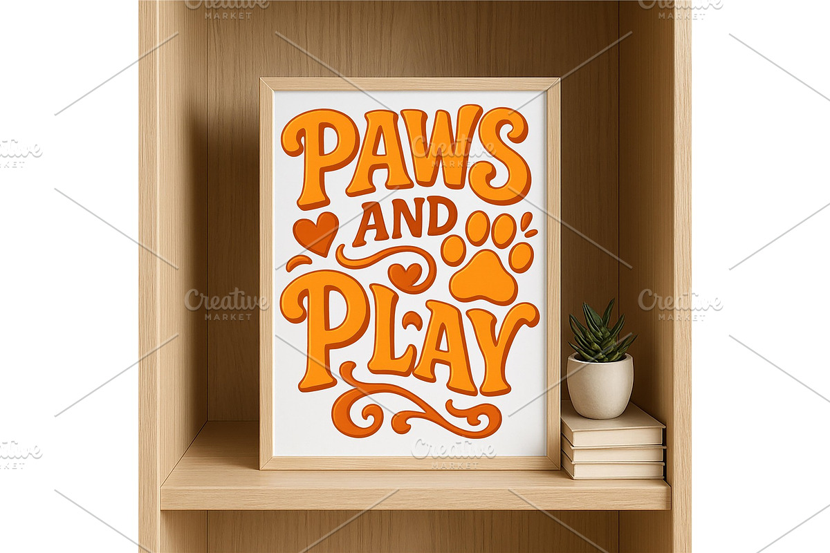 Paws and Play Retro Pet Lover Print, a Background Graphic by LaseredNinja (Photo 4 of 7)