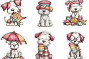 Whimsical Summer Beach Dog Clipart, an Illustration by Designking (Thumbnail 4 of 5)