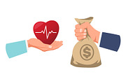 Doctors hand with heart and, a Finance Illustration by Vectorbuum (Thumbnail 1 of 3)