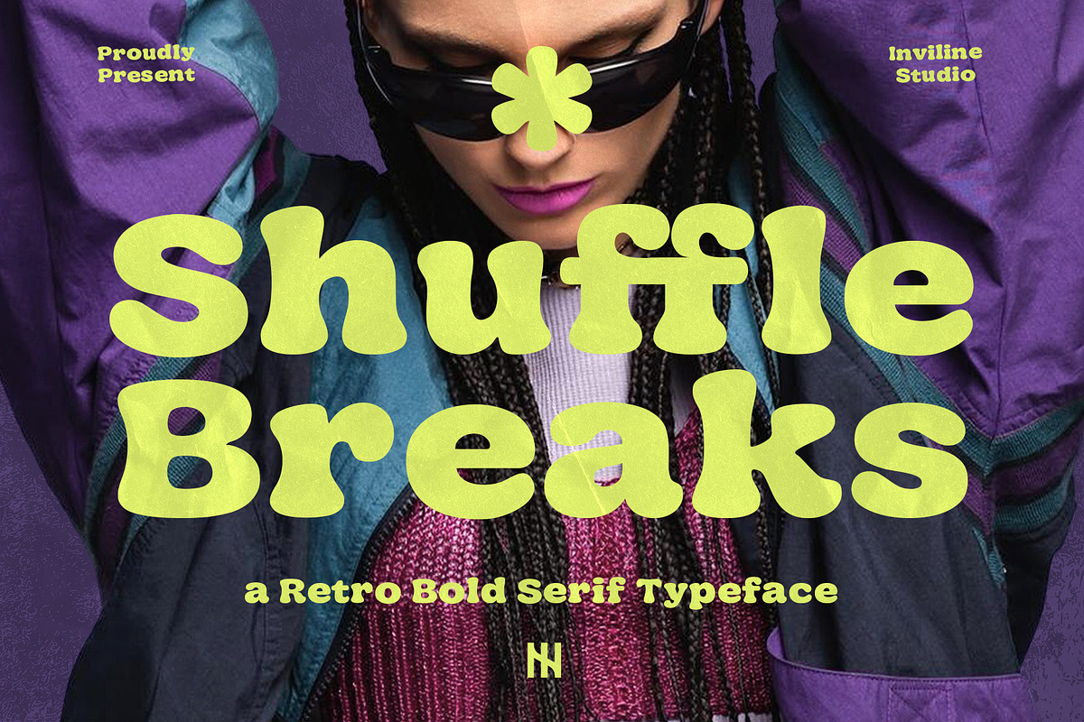 Shuffle Breaks - Retro Display Font, a Serif Font by Inviline.co (Photo 1 of 10)