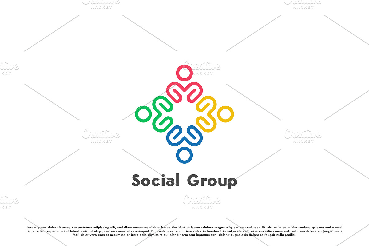 Social Group Logo Design Icon Vector, a Branding & Logo Template by Morvana Crew