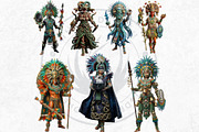 Aztec Deities Cliparts, a Person Illustration by ThatsDesignArt (Thumbnail 7 of 15)
