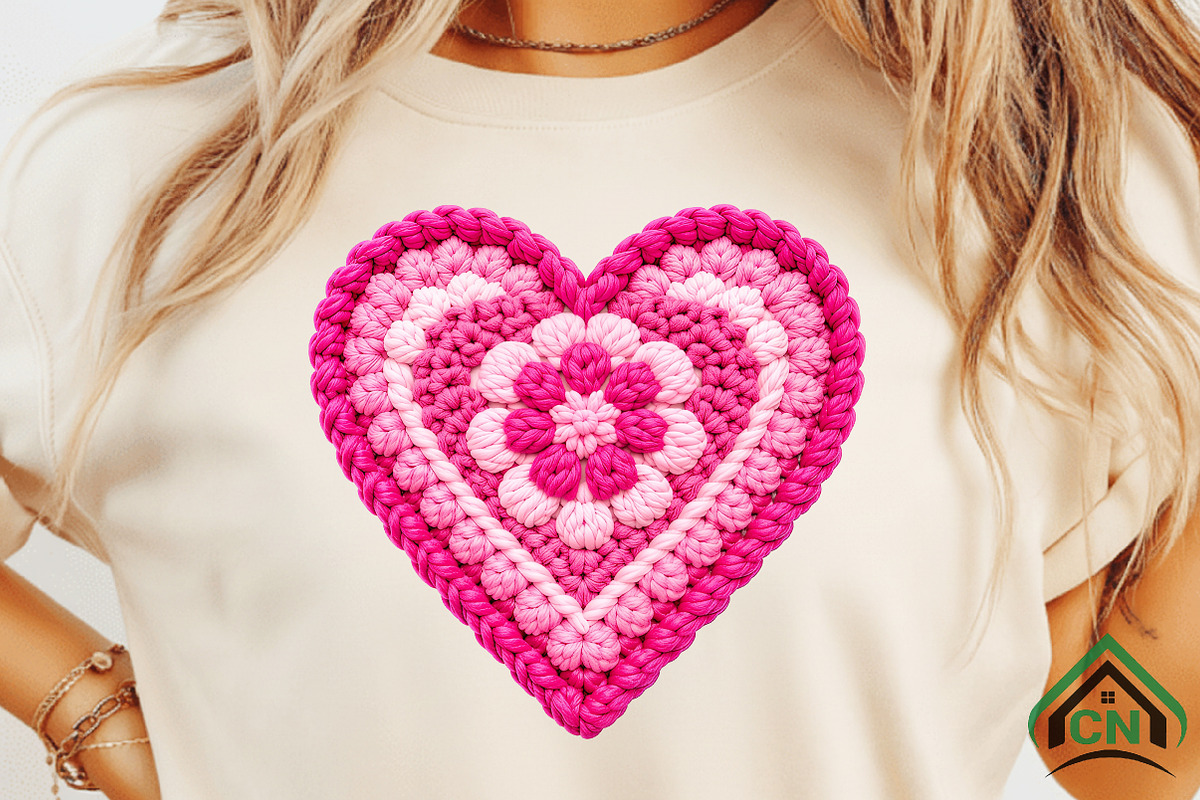 Faux Yarn Crochet Valentine Heart, an Illustration by Craft Nest (Photo 8 of 8)