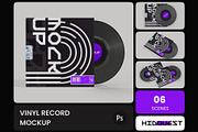 Vinyl Record Mockup, a Mockup by hiddemaru (Thumbnail 1 of 4)