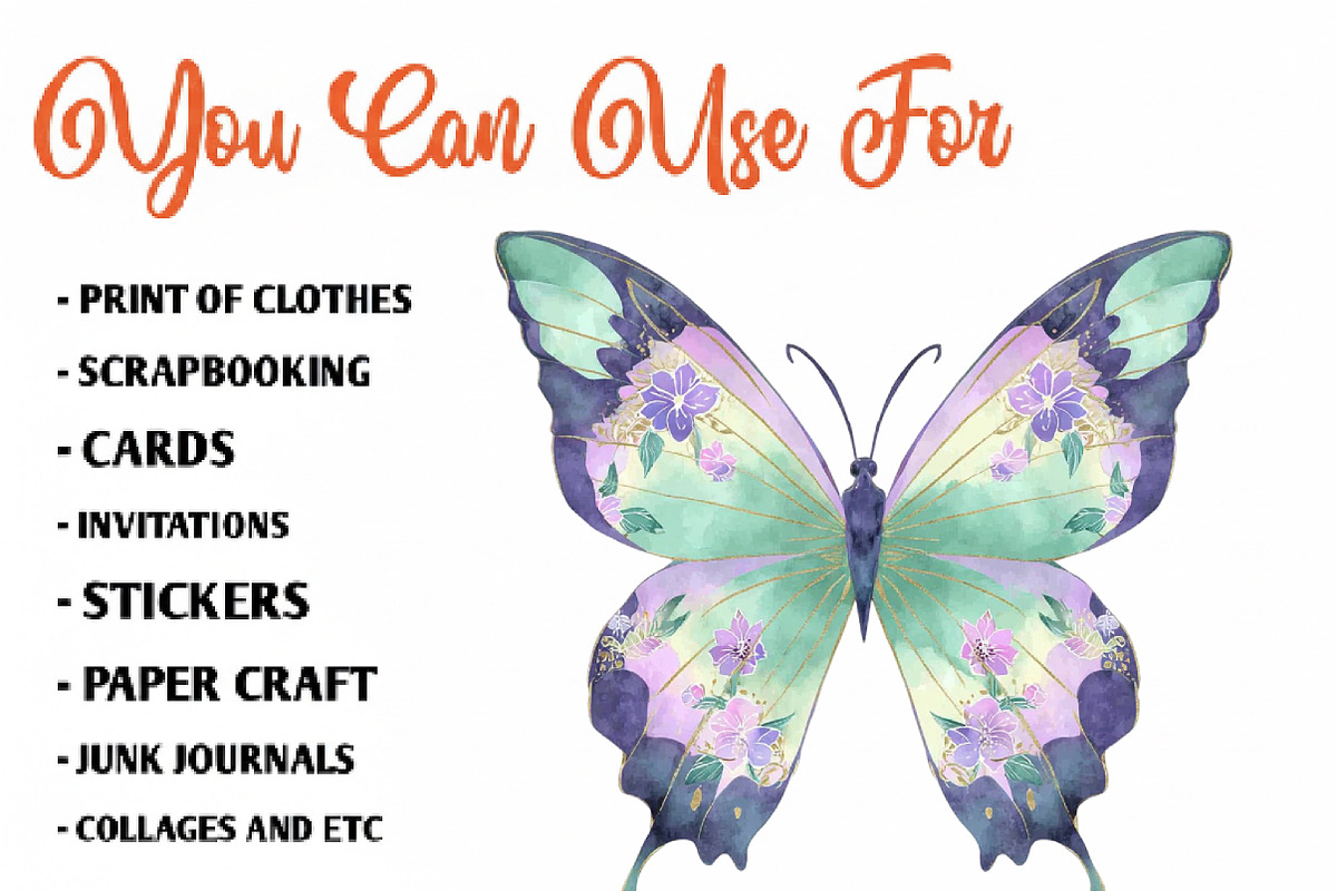 Spring Butterfly Clipart, an Illustration by CreationArt (Photo 2 of 7)