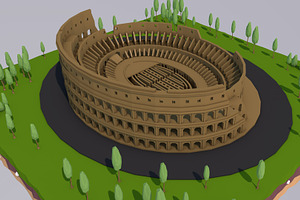 Low Poly Colosseum Rome Italy Landma