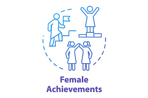 Female Achievements Concept Icon