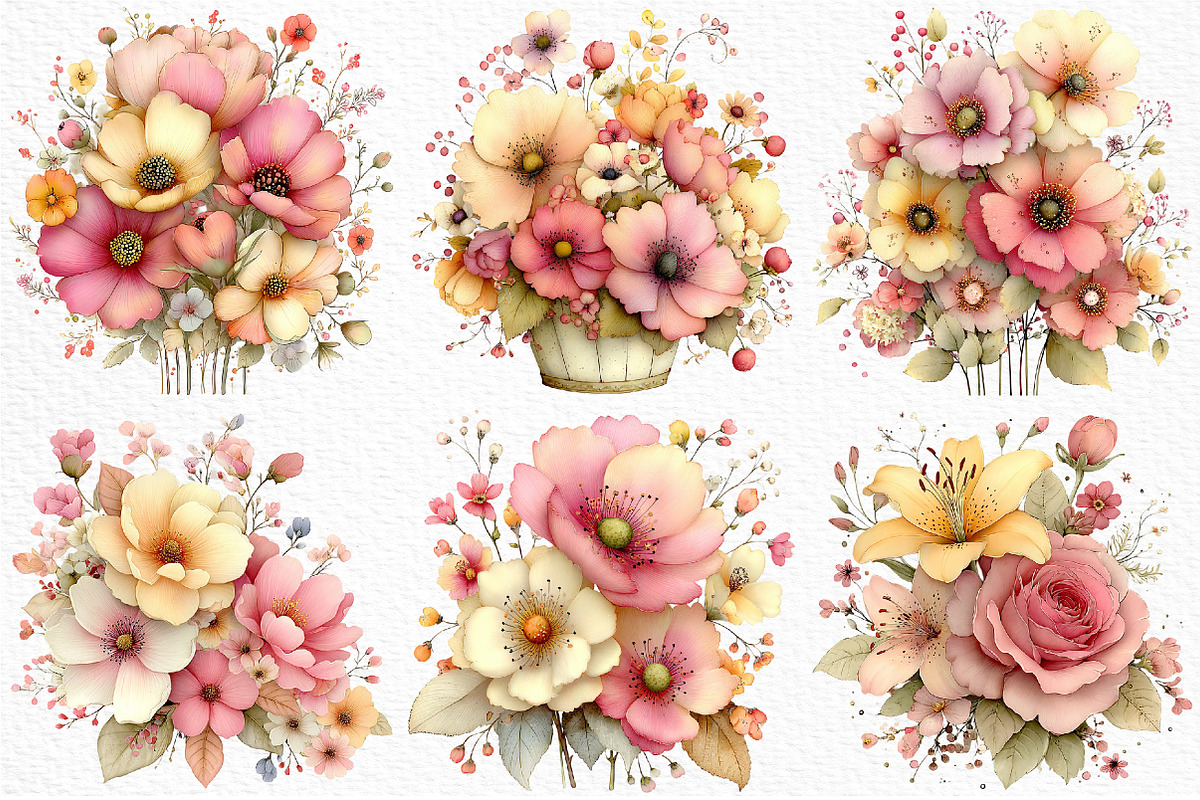 Whimsical Mother's Day Flowers Clipa, an Illustration by Craft Nest (Photo 4 of 12)