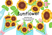 Sunflower Watercolor Clipart Set, an Object Illustration by Nattapohncha (Thumbnail 1 of 3)