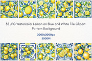 35JPG WATERCOLOR LEMON BLUE TILE, a Background Graphic by Vachira Digital Studio (Thumbnail 2 of 4)