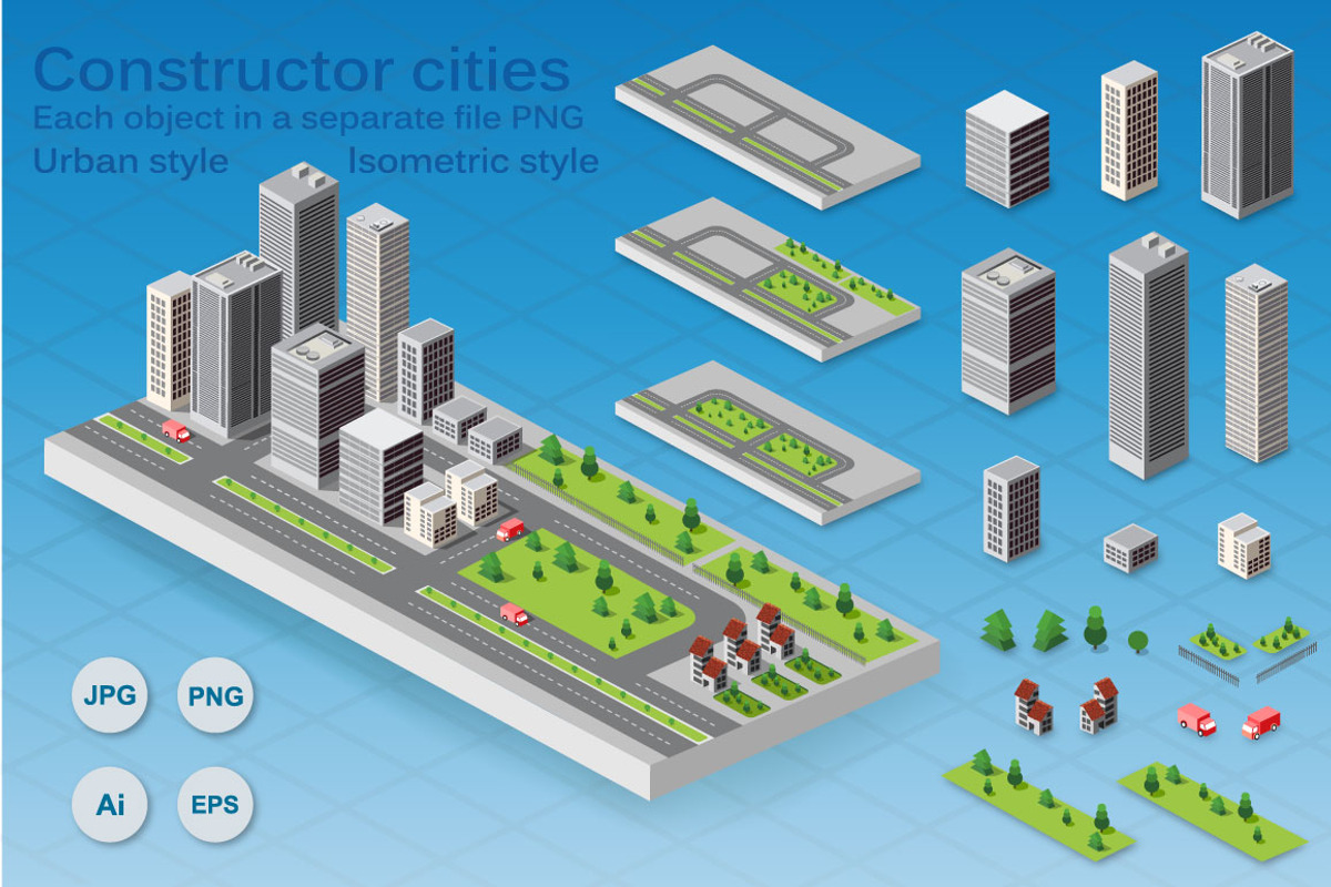 Constructor cities, a Transportation Illustration by AlexZeL (Photo 1 of 4)