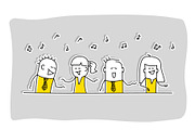 Stick Figures - Singing, a Person Illustration by Anna Semenchenko (Thumbnail 4 of 4)