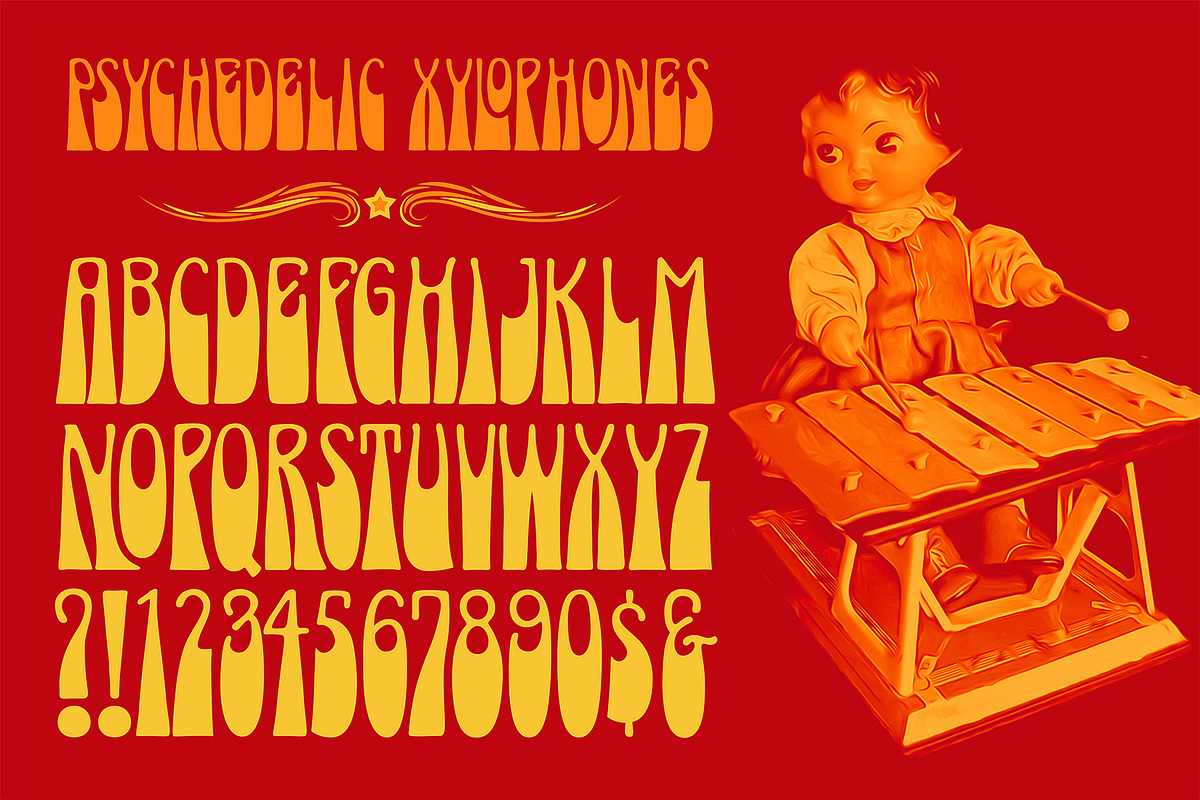 Psychedelic Xylophones Font, a Font by Mysterylab Designs (Photo 2 of 9)