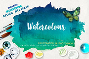Megapack watercolor for design, an Illustration by Samui-Art (Thumbnail 1 of 6)