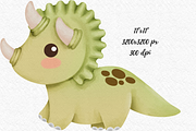 Cute Dinosaurs V2 watercolor clipart, an Illustration by AkiraVilla (Thumbnail 4 of 10)