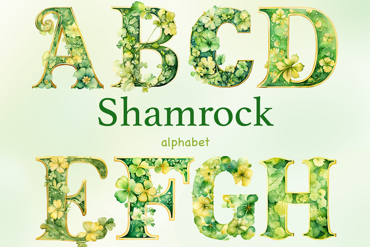 St.Patrick’s Day Alphabet, a Decorative Illustration by GlamArtZhanna (Photo 1 of 6)