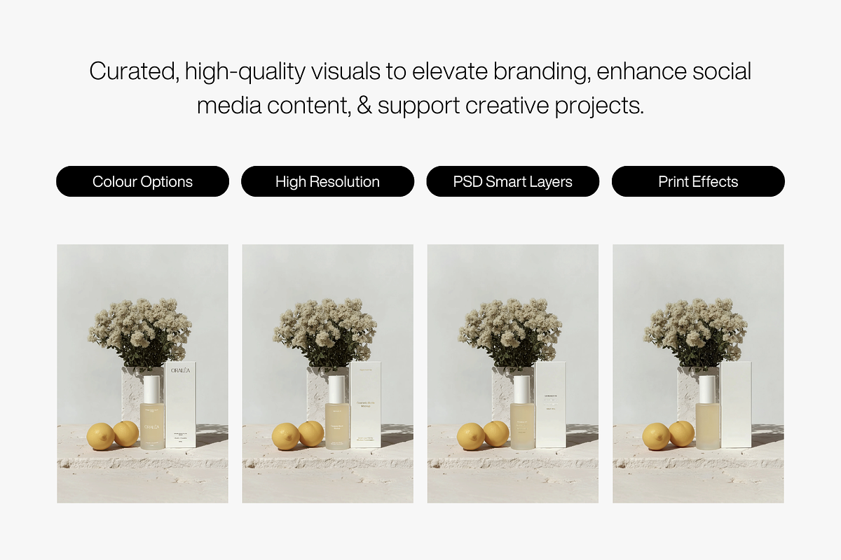 Lemon Cosmetic Bottle Mockup, a Packaging Mockup by Digital Asset Co (Photo 3 of 4)