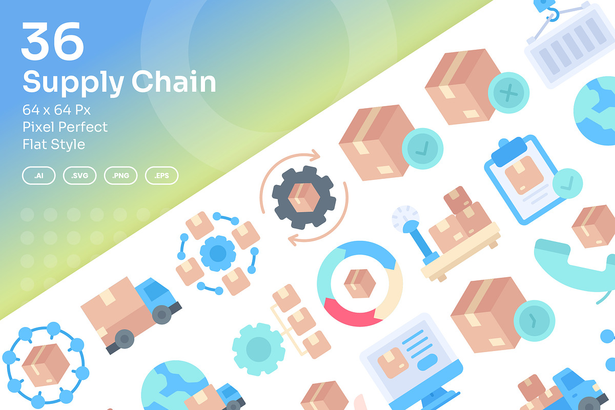 Supply Chain Icons Set - Flat, an Icon by Kmg Design (Photo 1 of 3)