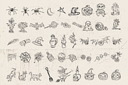 Hand Drawn Spooky Halloween Clipart, an Outline Icon by Baleee (Thumbnail 2 of 5)