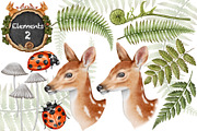 Forest Wonders Watercolor clipart, an Illustration by Happy Sloth Graphics (Thumbnail 4 of 16)