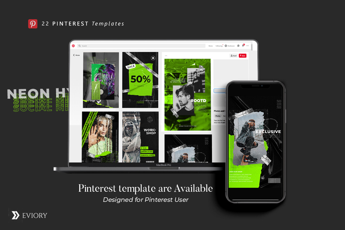 PS & CANVA Neon Hype - Social Media, a Social Media Template by Eviory (Photo 7 of 19)