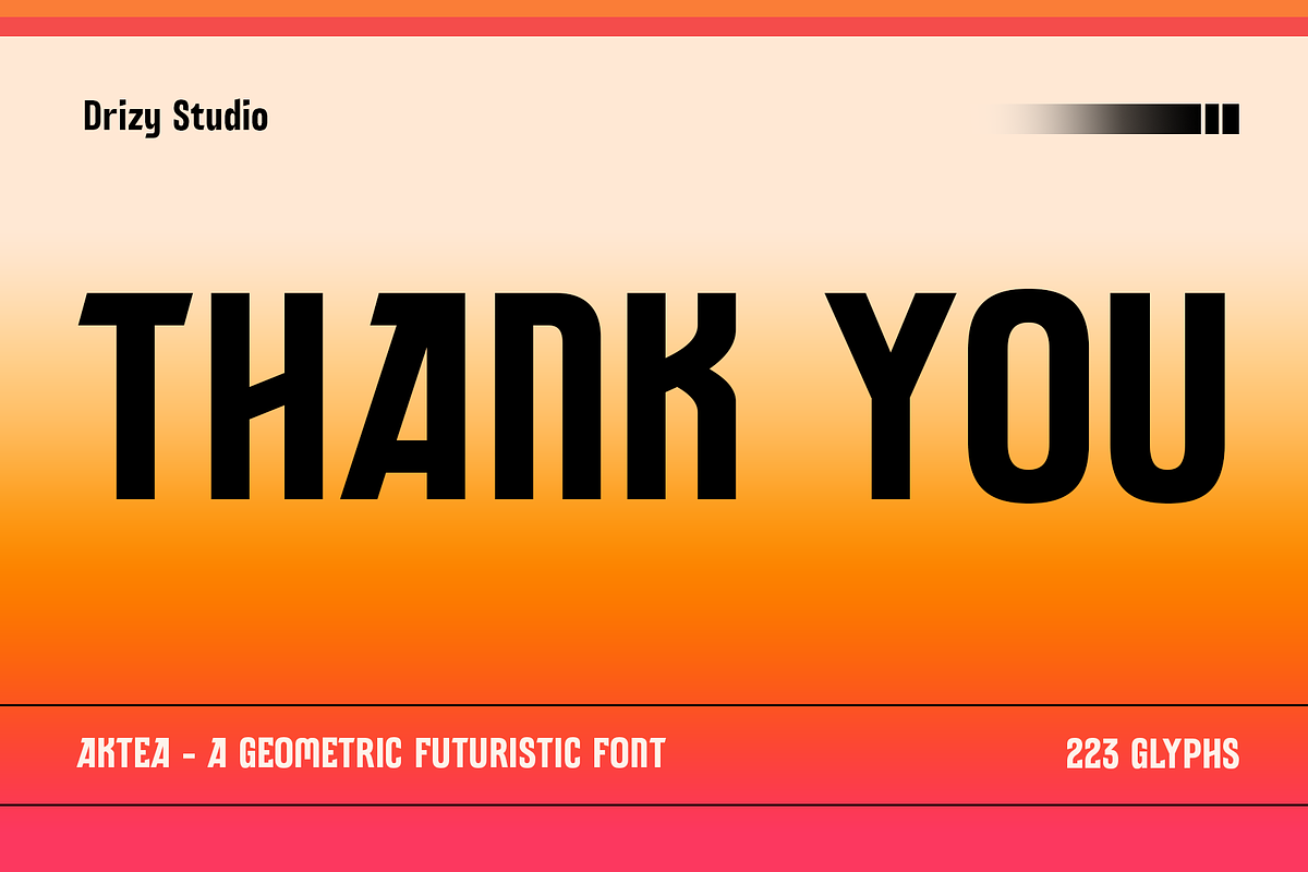 Aktea – A Geometric Futuristic Font, a Sans Serif Font by Drizy (Photo 9 of 9)