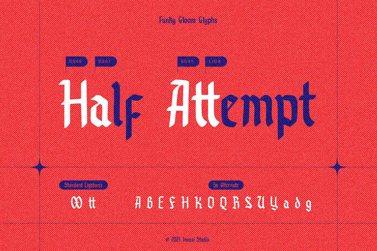 Funky Gloom - Fancy Blackletter, a Blackletter Font by Invasi Studio (Photo 10 of 11)