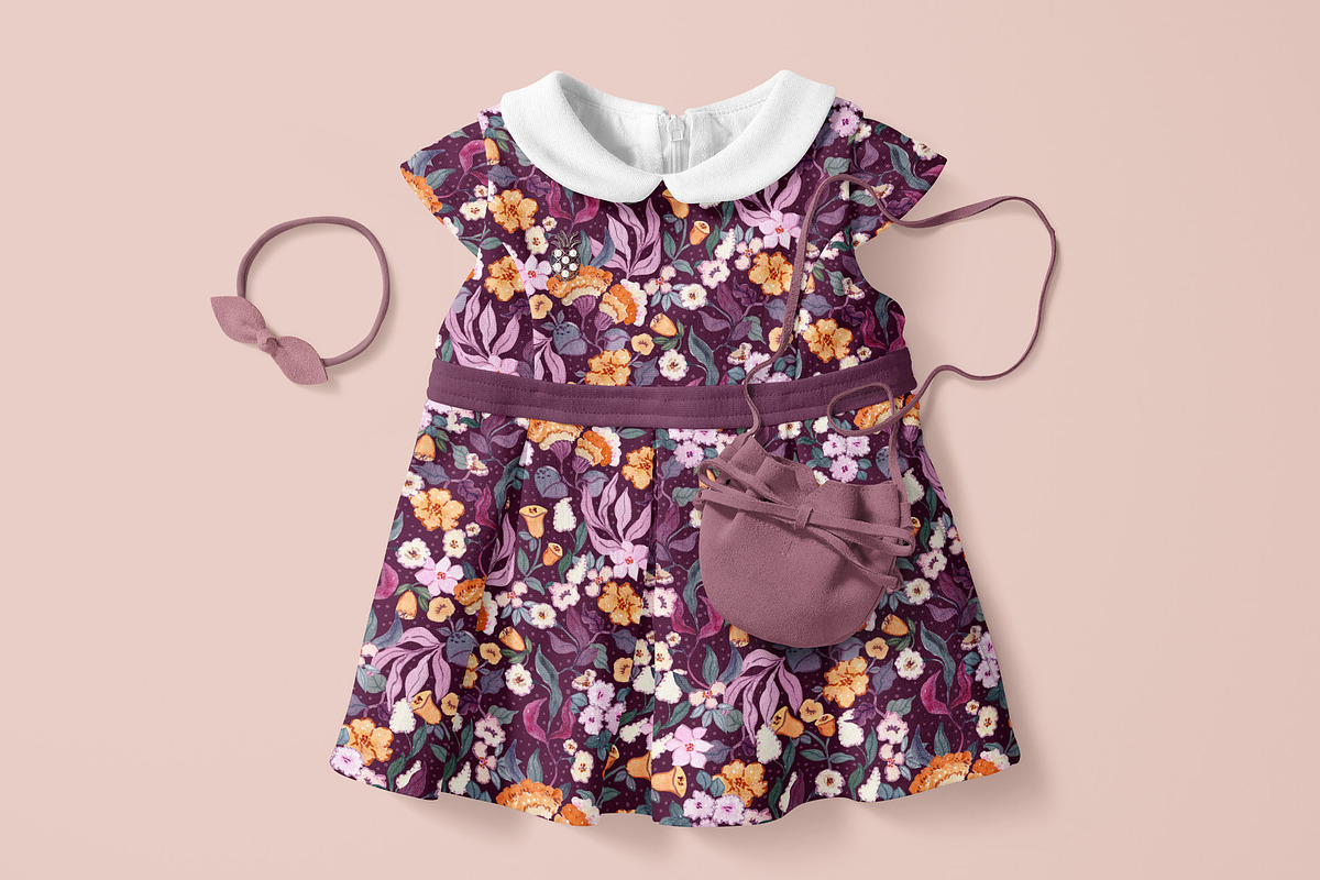 Plum Velvet Floral Pattern, a Pattern Graphic by Webvilla Studio (Photo 7 of 7)