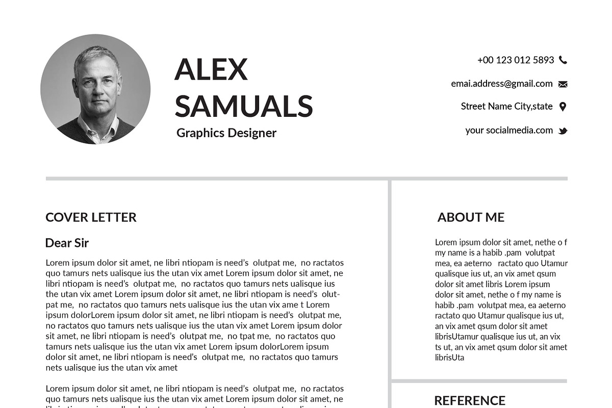 Clean and creative minimal resume, a Resume Template by Blackcloud_Creations (Photo 7 of 7)