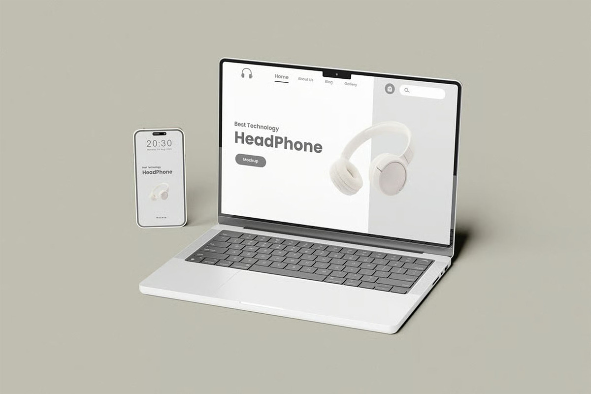 Macbook Pro iPhone 14 Pro Max Mockup, an iPhone Mockup by zpackcreative (Photo 4 of 5)