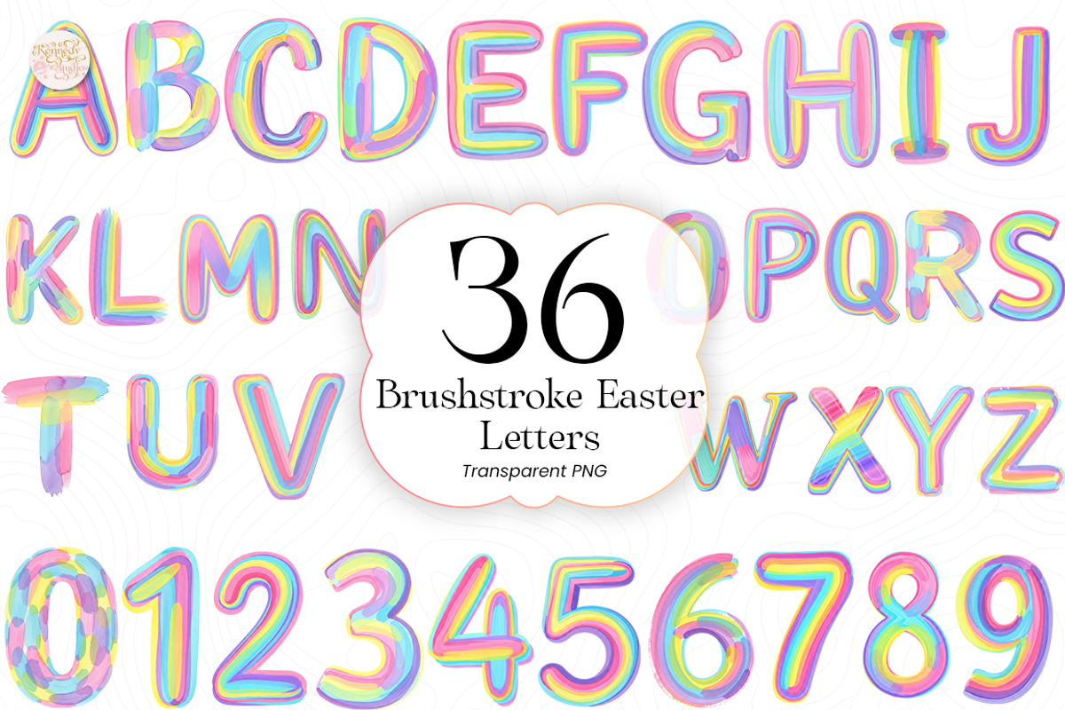 Brushstroke Alphabet PNG Clipart., an Object Illustration by KennedyStudio (Photo 1 of 4)