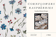 Cornflowers and Raspberries, a Texture Illustration by Volga_Store (Thumbnail 1 of 12)
