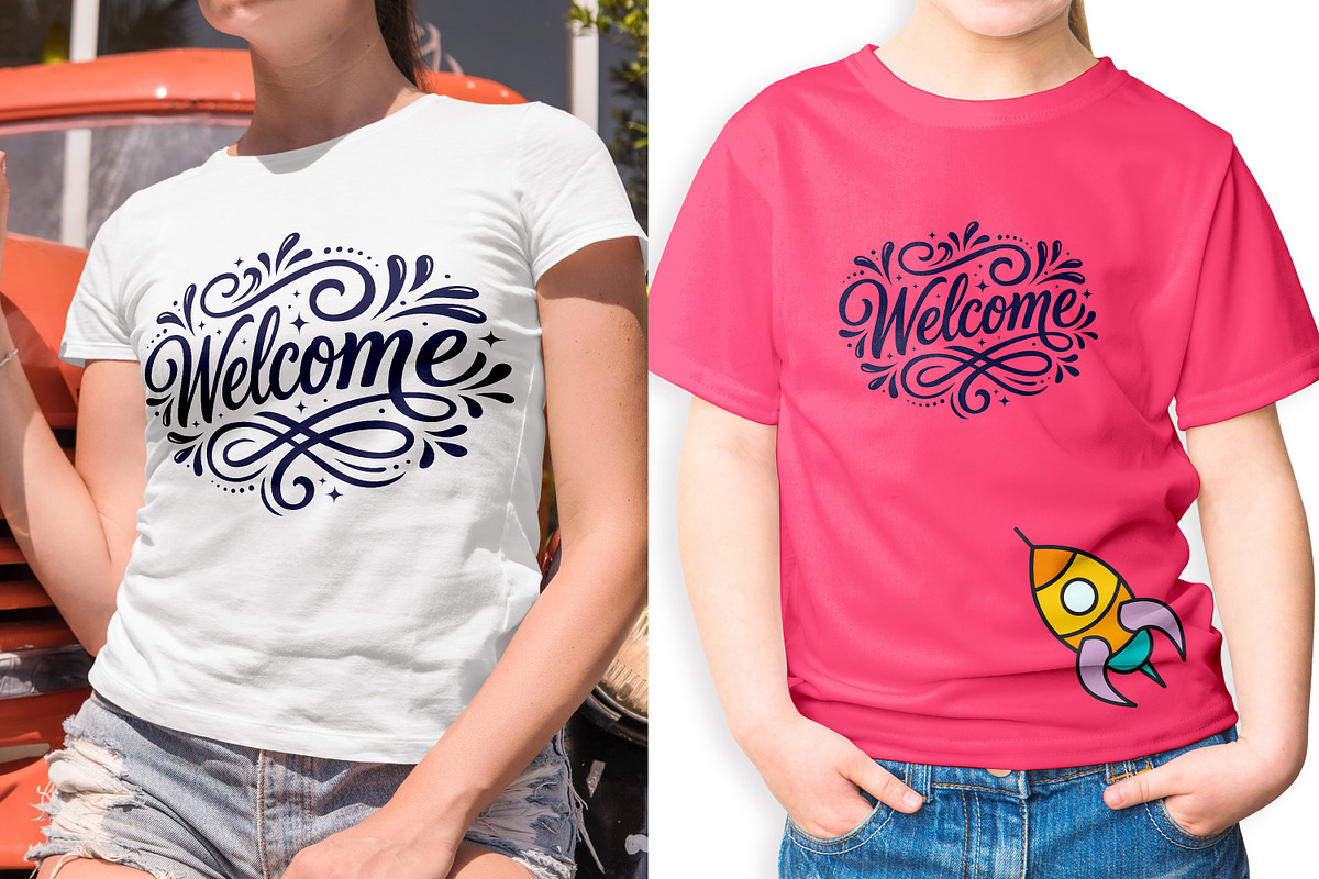 Welcome Typography Hand Lettering, a Decorative Illustration by Ghagra (Photo 3 of 7)
