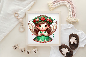 Cute Christmas Angels Sublimation