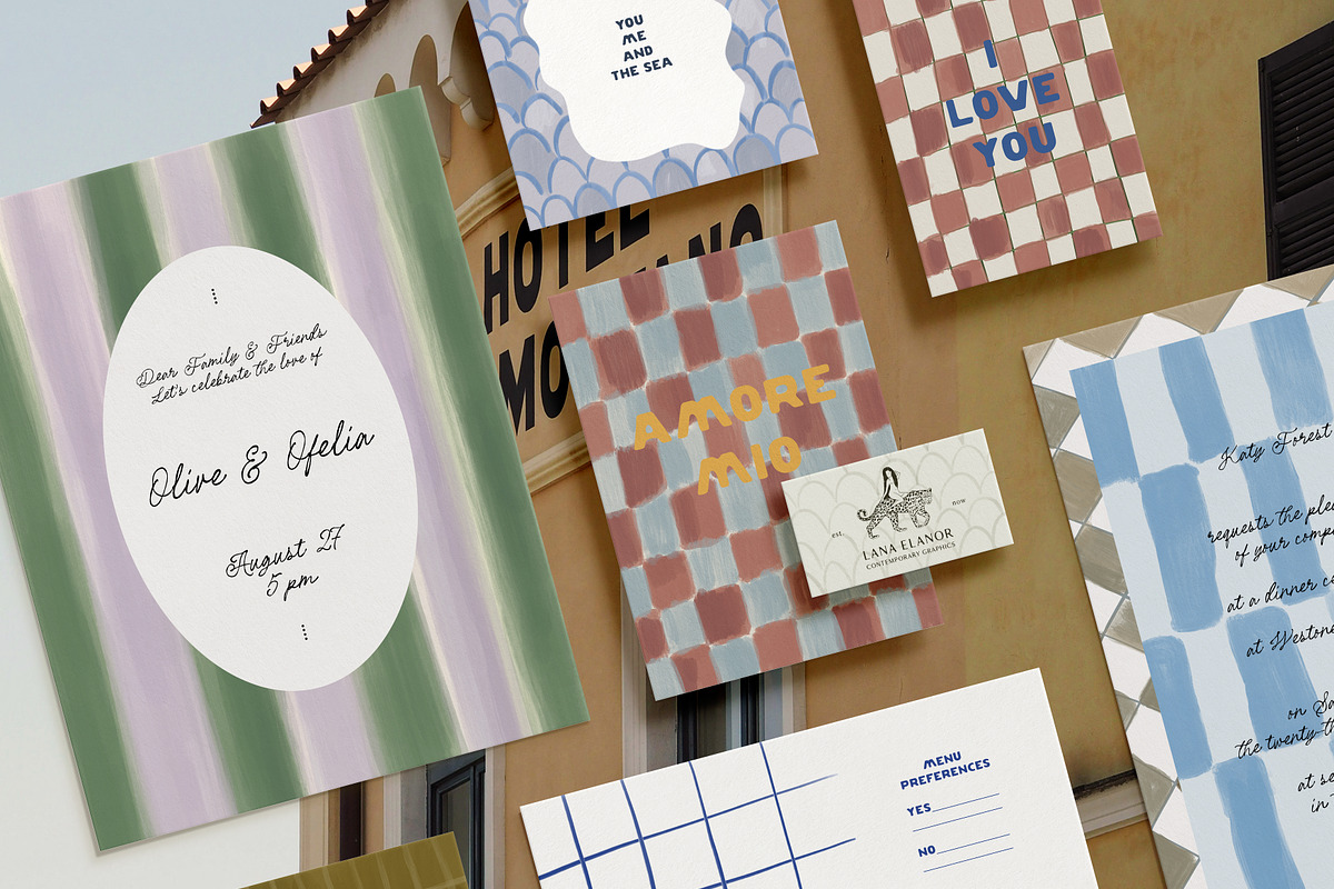 Handmade Mediterranean Backgrounds, a Background Graphic by Lana Elanor (Photo 3 of 8)
