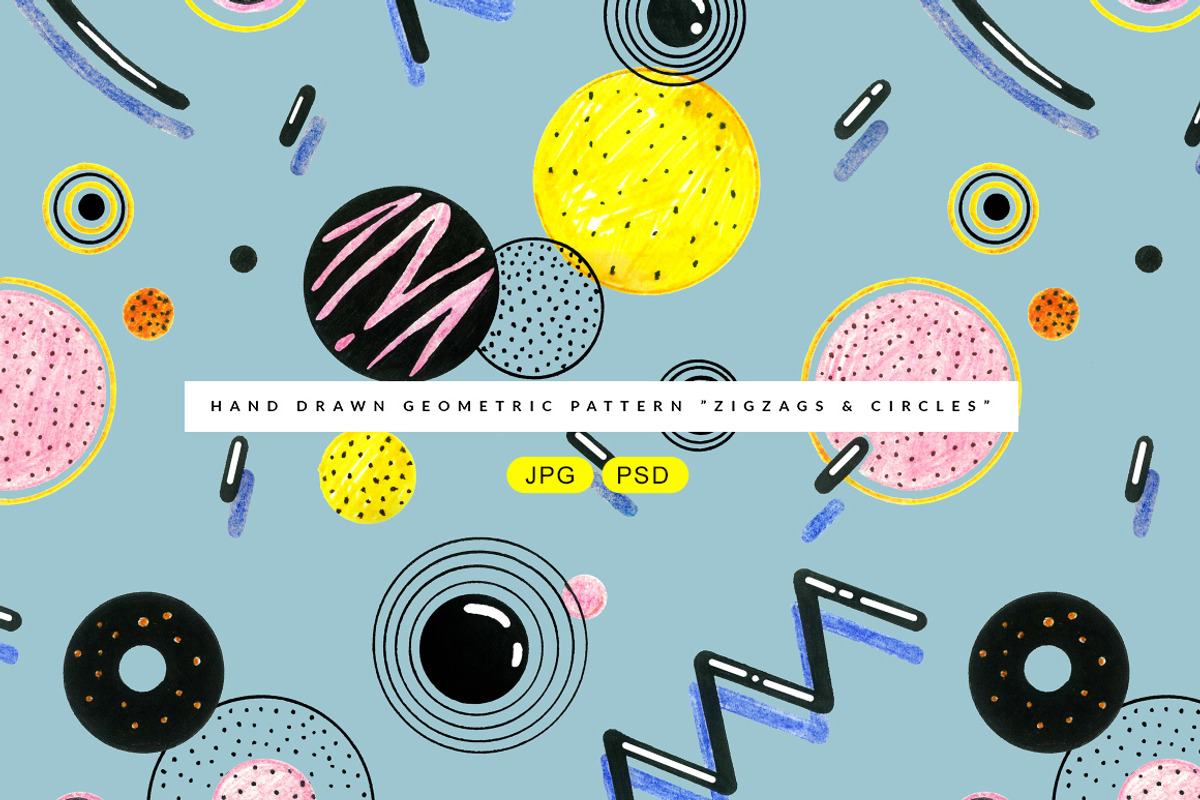 Zigzags & Circles: Seamless pattern, a Pattern Graphic by Volga_Store (Photo 1 of 10)
