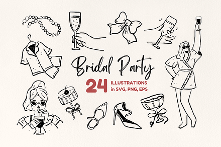 Bridal Shower Party SVG cute clipart, a Graphic by Heartwarming Art