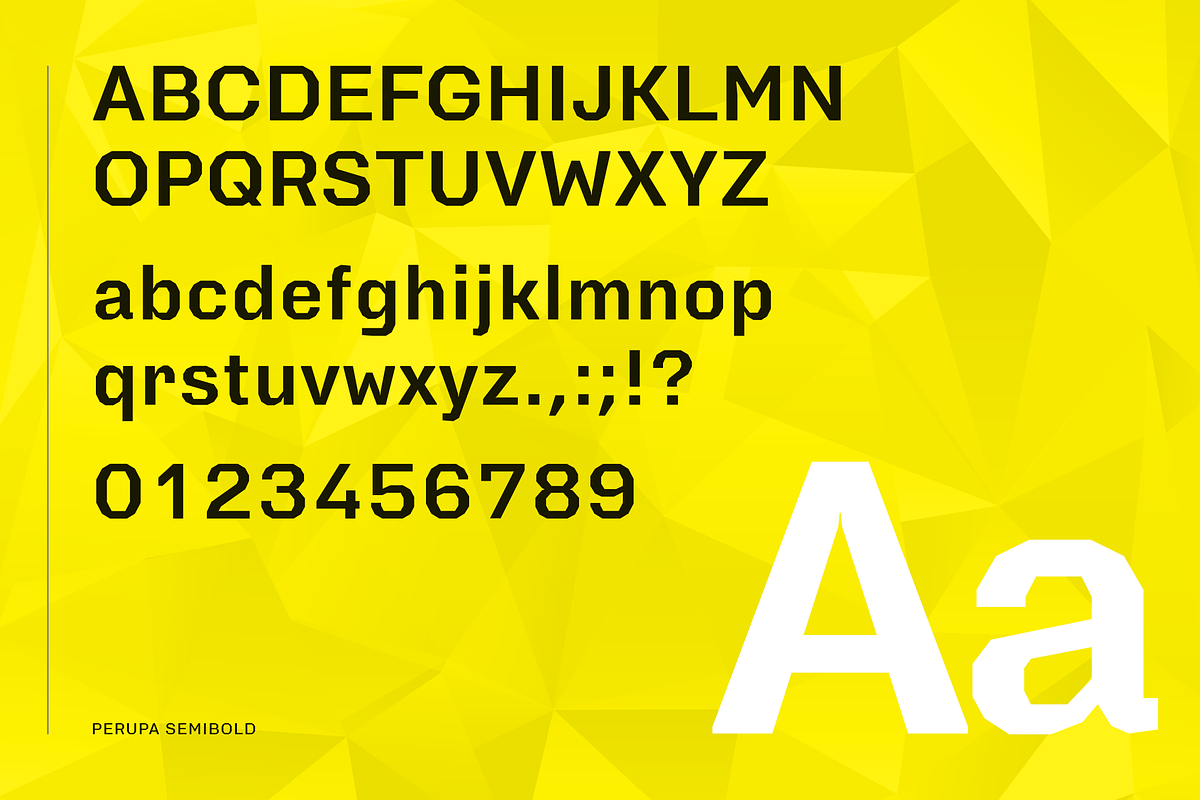 Perupa | Polygonal Sans Serif Family, a Sans Serif Font by Wahyu & Sani Co. (Photo 4 of 12)