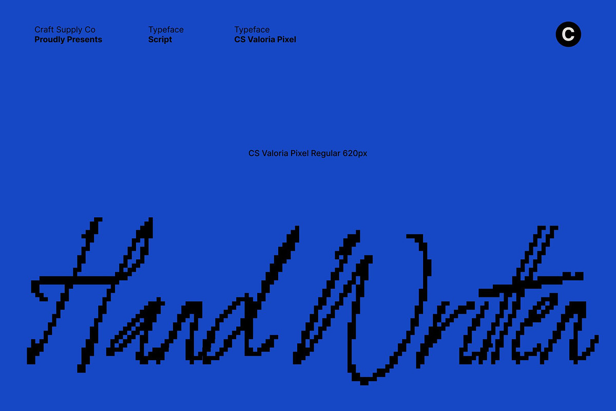 CS Valoria Pixel, a Script Font by Craft Supply Co. (Photo 2 of 8)