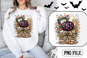 Black pumpkin with pink polka dots, a Seasonal Illustration by CrexoraLab