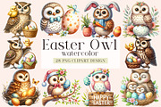 Easter Owl Sublimation Clipart, an Illustration by DreamArtGraphic (Thumbnail 1 of 4)