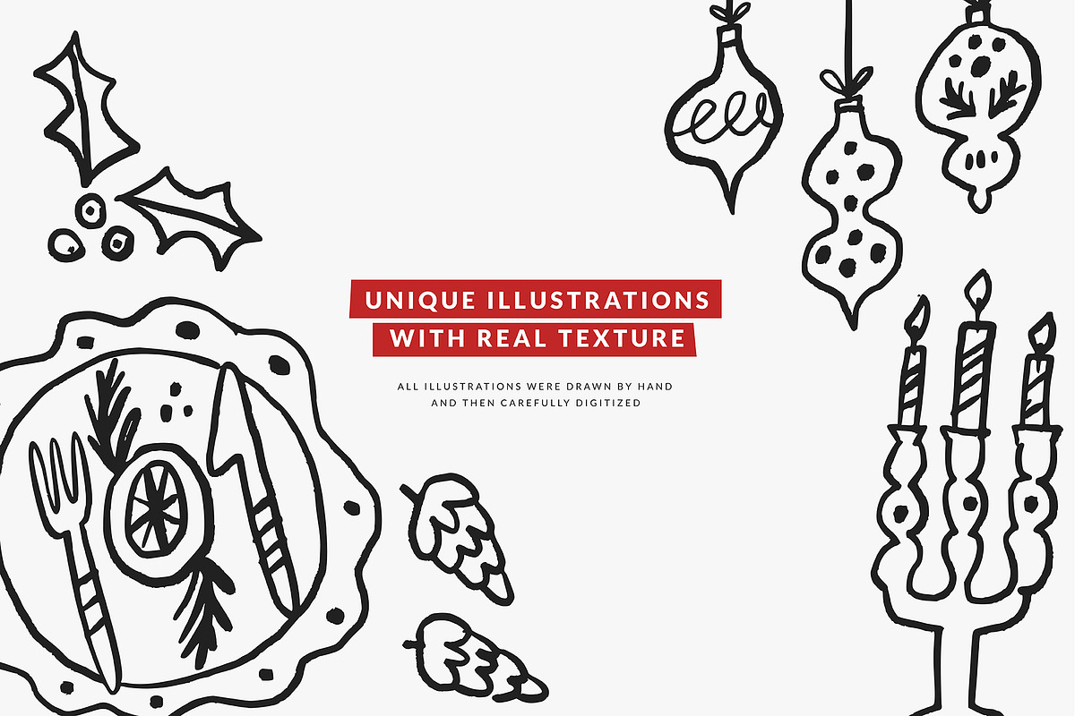 Christmas Feast | Hand drawn clipart, a Seasonal Illustration by Favete Art (Photo 5 of 10)