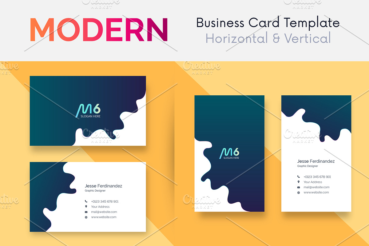 Modern Business Card Template V:140, a Business Card Template by M6 Gallery