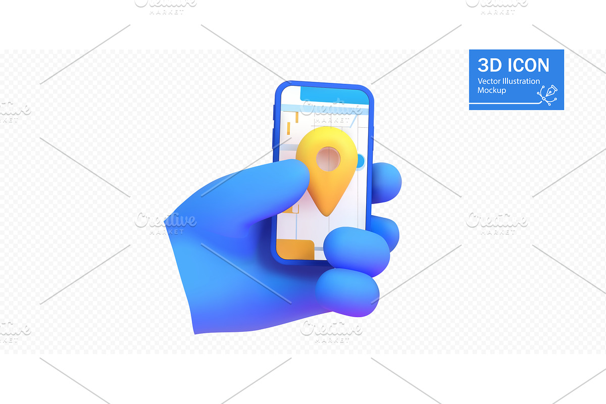 Hand holding mobile phone displaying, a Technology Illustration by ZinetroN